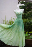 Gradient Green Spaghetti Strap A-Line Long Party Dress Birthday Prom Dress HZ1024