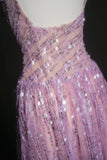 Purple Square Neck A-Line Sequin Prom Dresses Sweet Birthday Party Dress HZ1024