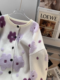 Flocked Flower Cardigan HZ1024
