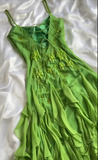 Bud Green Spaghetti Straps Bodycon Beaded Chiffon Short Prom Dresses Vintage Party Dresses with Appliques HZ1024