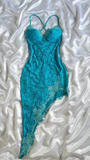Blue Sweetheart Bodycon Party Dress Lace Short Prom Dresses HZ1024