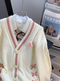 Style 3D Flower Bow Cardigan Sweater HZ1024