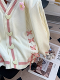 Style 3D Flower Bow Cardigan Sweater HZ1024