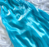 Blue Satin Strapless A-Line Prom Dresses Birthday Evening Dresses HZ1024