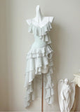 Spaghetti Straps Chiffon Hi-Lo Party Dress Short Prom Dresses HZ1024