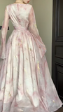 Pink V-neck A-Line Chiffon Party Dresses HZ1024