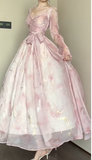 Pink V-neck A-Line Chiffon Party Dresses HZ1024
