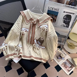 collar preppy bow sweater HZ1024