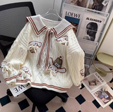 collar preppy bow sweater HZ1024