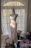 Tender Pink Spaghetti Straps Mermaid Lace Chiffon Prom Dresses Birthday Party Dresses HZ1024