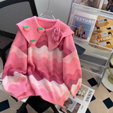 Strawberry Bear Doll Collar Long Sleeve Sweater HZ1024