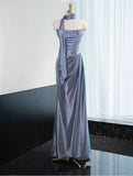 Strapless Sheath Satin Prom Dresses Formal Evening Gowns HZ1024