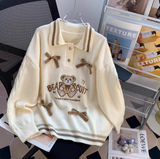 preppy style polo neck pullover sweater HZ1024