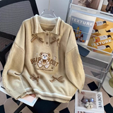 preppy style polo neck pullover sweater HZ1024