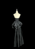 Black Sweetheart Neck A-Line Taffeta Long Prom Dresses Elegant Formal Evening Gowns HZ1024