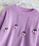Cherry Round Neck Long Sleeve Sweater HZ1024