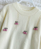 Cherry Round Neck Long Sleeve Sweater HZ1024