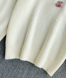 Cherry Round Neck Long Sleeve Sweater HZ1024