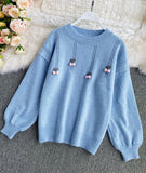Cherry Round Neck Long Sleeve Sweater HZ1024