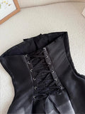 Black Strapless A-Line Satin Short Prom Dress Homecoming Dress HZ1024