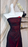 Black Chiffon Strapless Bodycon Short Prom Dress Homecoming Dress HZ1024