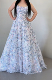 White Off-the-shoulder A-Line Tulle Long Prom Dresses Elegant Wedding Dress with Appliques HZ1024