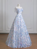 White Off-the-shoulder A-Line Tulle Long Prom Dresses Elegant Wedding Dress with Appliques HZ1024
