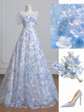 White Off-the-shoulder A-Line Tulle Long Prom Dresses Elegant Wedding Dress with Appliques HZ1024