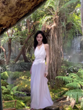 holiday style blue halter neck backless suspender dress HZ1024