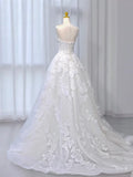 Tulle Lace Beige Long Prom Dress, Beige Long Formal Dress HZ1024