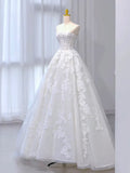 Tulle Lace Beige Long Prom Dress, Beige Long Formal Dress HZ1024