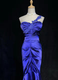 Purple Sweetheart Mermaid Satin Long Prom Dresses Formal Evening Gowns HZ1024