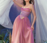 Purple A-Line Spaghetti Straps Tulle Prom Dresses Formal Evening Gowns with 3D Appliques HZ1024