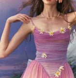 Purple A-Line Spaghetti Straps Tulle Prom Dresses Formal Evening Gowns with 3D Appliques HZ1024