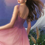Purple A-Line Spaghetti Straps Tulle Prom Dresses Formal Evening Gowns with 3D Appliques HZ1024