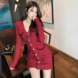 Chanel style red dress HZ1024