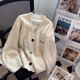 V-neck knitted cardigan HZ1024