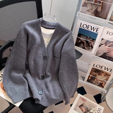 V-neck knitted cardigan HZ1024