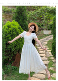 White Square Neck A-Line Lace Applique Party Dresses Birthday Evening Gowns HZ1024