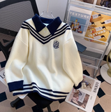 style fake two piece polo neck Women's long sleeve sweater HZ1024