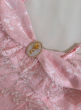 Pink Spaghetti Straps A-Line Satin Jacquard Lace Short Prom Dresses Homecoming Dresses with Beading HZ1024