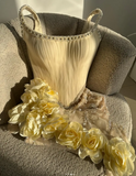 Butter Yellow Square Neck Bodycon Beaded Tulle Short Prom Dresses Gorgeous Homecoming Dresses HZ1024