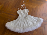 White Spaghetti Straps A-Line Tulle Lace Short Prom Dresses Homecoming Dresses with Beading HZ1024
