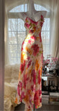Spaghetti Straps Sheath Print Chiffon Prom Dresses Formal Evening Gowns HZ1024