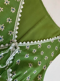 retro V-neck floral dress HZ1024
