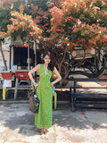 retro V-neck floral dress HZ1024