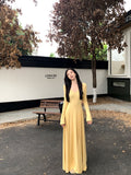 style V-neck long-sleeved knitted dress HZ1024