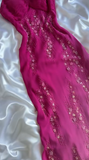Fuchsia Spaghetti Straps Sheath Chiffon Beading Long Prom Dresses Vintage Evening Gowns HZ1024
