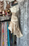 Champagne Strapless Mermaid Satin Short Prom Dresses Party Dress HZ1024