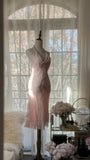 Pink Halter Collar Bodycon Chiffon Short Prom Dresses Vintage Party Dress with Beading HZ1024